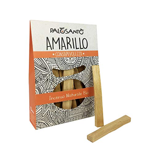 Palo Santo Bâtonnets de Bois à brûler - Variété Amarillo - Encens Naturel Palo Santo - Paquet de 15 Bâtonnets - Récupérez Vos Meilleures Vibrations! - Odeur balsamique Parfum d'agrumes