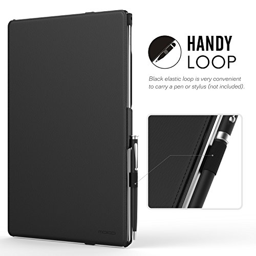 MoKo Hülle für iPad Pro 12.9 2015 – Slim-Fit PU Leder Tasche Schutzhülle Schale Smart Case mit Auto Schlaf / Wach Funktion und Stift-Schleife / Standfunktion für Apple iPad Pro 12.9 Zoll Tablet, Schwarz - 8