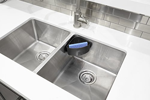 Umbra 330711-040 CUB Küchenschwammhalter für das Waschbecken, Schwammhalter mit zwei Saugnäpfen, Lappenhalter, Aufbewahrung, Küche, schwarz - 4