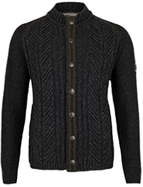Spieth & Wensky Herren Trachtenstrickjacke Engadin, grau/moos H000087