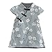 Produktbild Kleinkind Kleid scherzt Baby Blumen Mädchen beiläufige Prinzessin Kleid Party Dress Kinder Cheongsam-Stil Blumen Kleid Gedruckte Kleid Kurzärmliges Kleid
