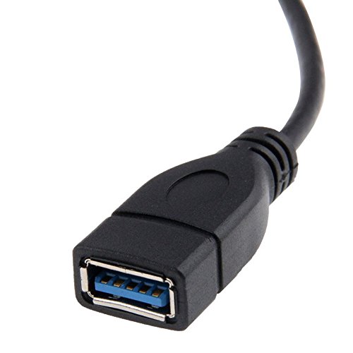 USB 3.0 rechtwinklig 90-Grad-Verlängerungskabel Stecker auf Buchse Adapterkabel / Winkel-Kabel / Eckkabel mit Knick / Länge 15 cm - 2