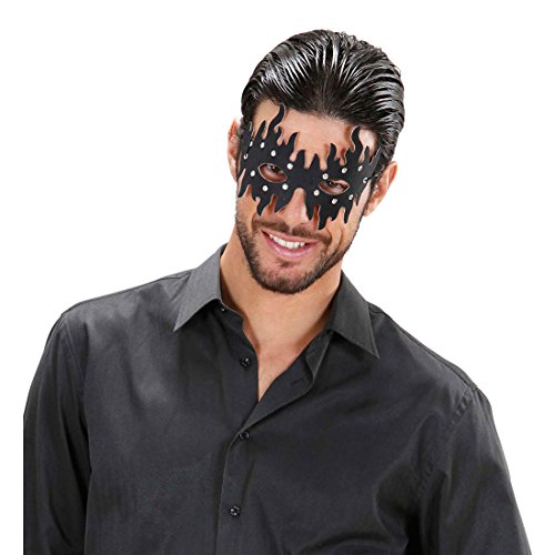 Domina Maske Sexy Dominamaske Lederoptik mit Nieten Fetisch Ballmaske Maskerade Augenmaske Callgirl Maskenball Faschingsmaske Callboy SM Karnevalsmaske Fetischmaske Striptease Mottoparty Accessoires Karneval Kostüm Zubehör - 2