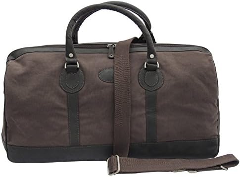 wombat leatherWombat Thick Waxed Canvas & Buffalo Leather Large Travel Duffel Bag Brown