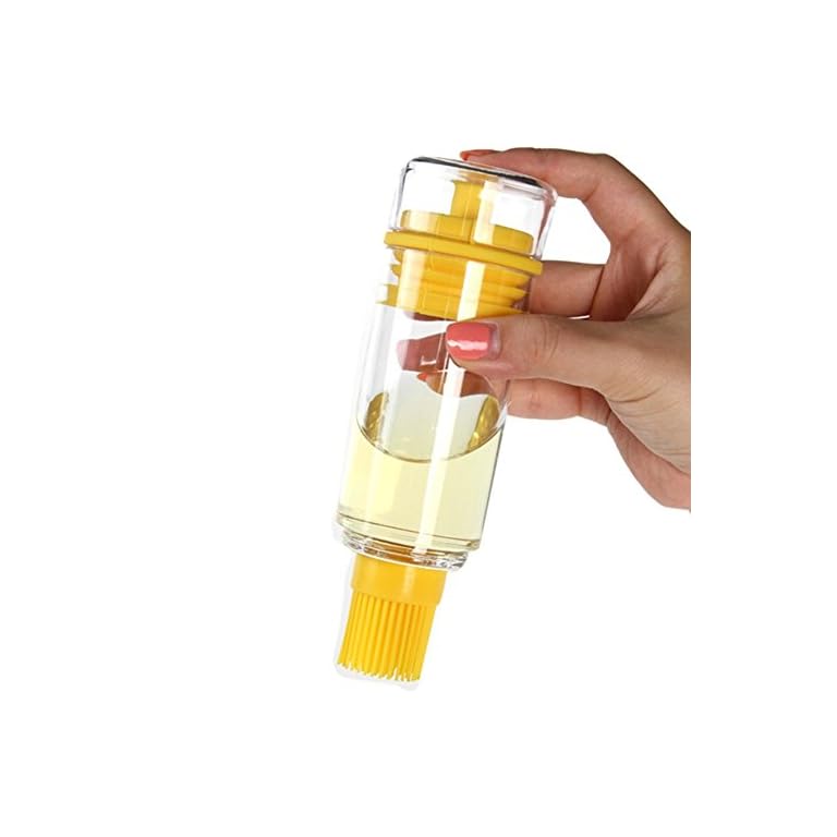 Glas Ölflasche Mit Silikonpinsel - Praktischer 2-in-1 Spender Für Küche & Grill