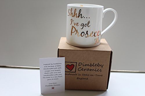 Shhh I've got prosecco flu .... Fine Bone China Mug in Gift Box - Handmade in Stoke on Trent, England