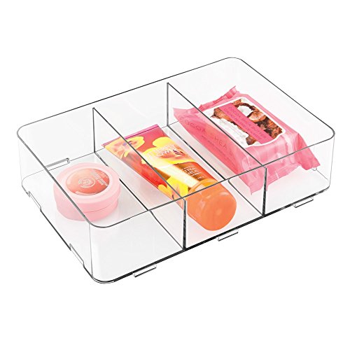 InterDesign 42510EU Clarity Ineinandergreifender Schubladen-Organizer zum Aufbewahren von Seife, Kosmetika, Pflegeprodukten – 3 Fächer, Durchsichtig Plastik 30,48 x 20,95 x 7,62 cm - 2