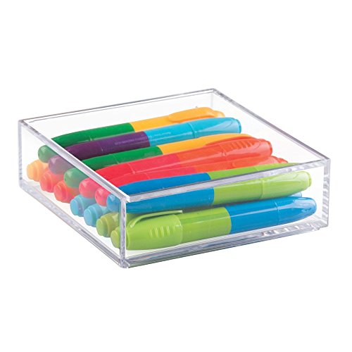 Interdesign 39610EU Clarity Aufbewahrungsbox mit Deckel Medium, 5 cm Hoch, durchsichtig - 5