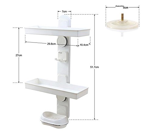 Feibrand Badezimmer Organizer Duschregal mit Saugnäpfe - 2