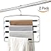 Produktbild kaleep 2 Pcs rutschfeste Schaumstoff gepolsterte Kleiderbügel Gürtel Aufhänger, Metall Hänger Pants Hosen, 4 Etagen Swing Arm Hosenbügel