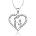Jewelscart PROPOSE RHODIUM PLATED CZ COUPLE HEART PENDANT WITH CHAIN RS.249.00