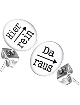 Mianova Ohrstecker Studs Buttons Silber Platte mit Spruch 