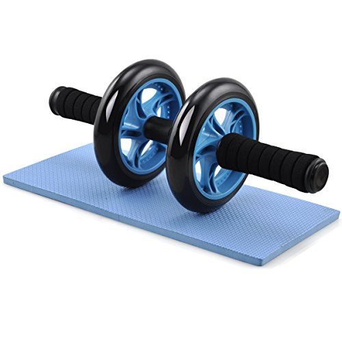 Yahee Bauchtrainer AB Roller Wheel Bauchmuskeltrainer inkl. Knieauflage Blau - 2