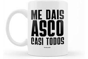 Wondernastic - Taza Me dais asco casi todos, Capacidad 350 ml, Color Blanco, Taza de Cerámica, Apta para Lavavajillas y Microondas, Divertido y Original, Diseño Exclusivo