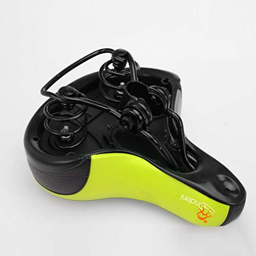Onlydni Schlagfestem Design Fahrradsattel Tourensattel Fahrrad Sattel 25 x 20cm Komfort und Große Sattel mit Reflektierende Aufkleber und Gel-Kissen - 4