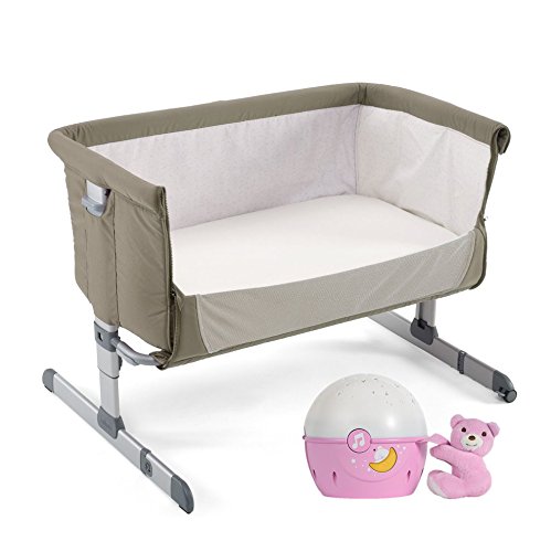Chicco Next2Me Side Sleeping Crib - Dove Grey (Dove Grey + Chicco Next2Stars Pink)
