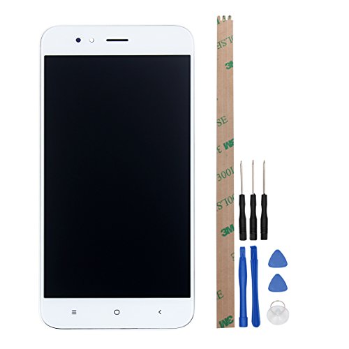 West Dragon Xiaomi Mi A1 LCD Display Touch Screen and Repair Tools for Xiaomi Mi A1 / Mi 5X LCD Screen Replacement (White+Frame) (Simple and convenient for Do-it-yourself)