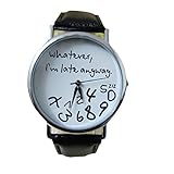 OverDose Damen Heiße Art und Weise Leder-Uhr-Quarz-Uhr (Schwarz)