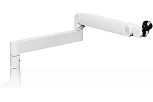 Elgato Wave Mic Arm Pro White - Brazo de Perfil Bajo Giratorio 360°/Suspensión de Gas para Micrófono, Compatible con micros Elgato/Shure SM7B/HyperX/Rode/Blue Yeti y más, Para Broadcasting/Podcasting