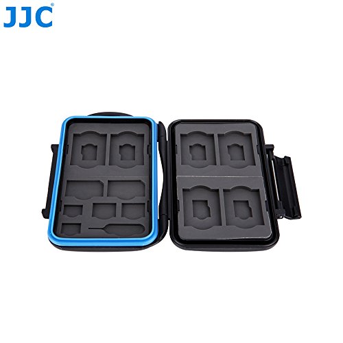 JJC Multi Memory Card Case MC-STM18 Speicherkarten Schutzbox für 6 x SD, 6 x Micro SD, 2 x SIM, 2 x Micro SIM, 2 x Nano SIM Cards – extreme Wasserdicht und Stoßfest Box Safe Tasche Etui Aufbewahrungsbox Hülle - 5