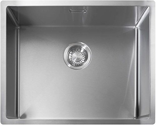 Luxus Edelstahlspüle, Edelstahlbecken, Spüle, Küchenspüle mit Hygieneradius, 500x400x185mm - 3