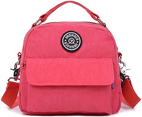 Tiny Chou Candy Color Water Resistant Nylon Cell Phone Pouch Bag Dual Layers Crossbody Handbag Backpack
