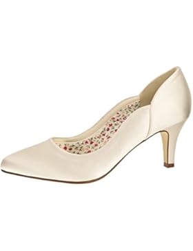 Else by Rainbow Club Brautschuhe Butterscotch - Pumps, Ivory / Creme, Satin, Hochzeitsschuhe, Pfennigabsatz