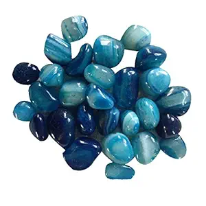 VANNEF Stone Blue Onyx Pebbles for Aquarium Fish Tank Garden & Home D?cor (BlueOnyx, 4 Kg)