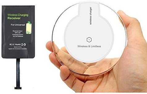 heliomax White C Type LED Qi Induction Wireless Charging Station Charger + Qi Receiver TYPE-C for LG G5 V20 More Huawei Huawei P9 P9 P10 Nova Nexus 6P 5x HTC Nexus 10 Asus Zenfone 3 Nokia N1 Xiaomi Lenovo Z2 LETV 1 Pro