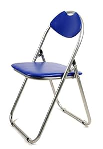 Klappstuhl Metall - blau - mit Kunststoffpolster und Lehne: Amazon.de