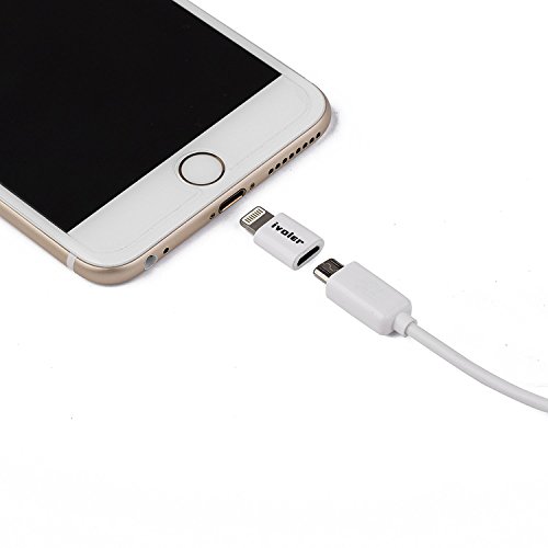 iVoler Lightning auf Micro USB Adapter mit Schlüsselring, [3 Stück] Micro USB auf 8 Pin Lightning Konverter Stecker, Laden und Synchronisieren für iPhone 7/ 7 Plus/ 6/ 6s/ 6 Plus /5 5s 5c, iPad Pro/ iPad Air/ iPad mini und andere Geräte des Ios – Weiß - 9