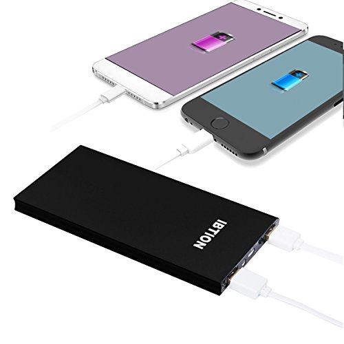 IBTION Powerbank 10000mAh Caricabatterie Portatile Ultra Compatta Batterie Esterne per Huawei, Samsung, iPhone e Altri Smartphone (Nero)
