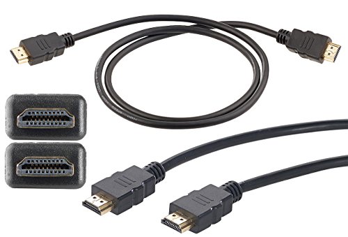 auvisio High-Speed-HDMI-Kabel für 4K, 3D & Full HD, HEC, schwarz, 1 m - 2