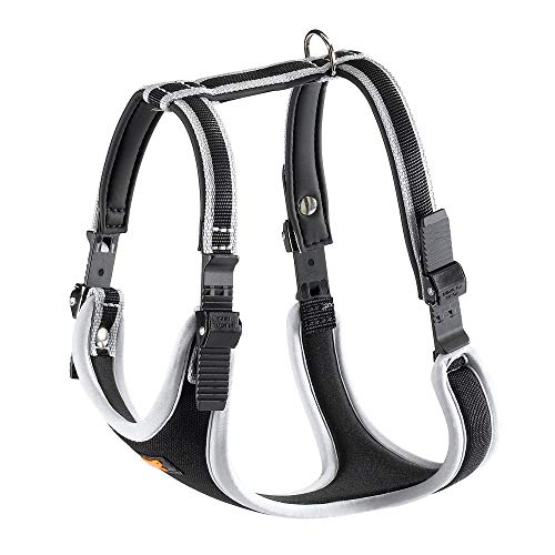 Ferplast Large Size Dog Harness ERGOCOMFORT EXTRA LARGE, Adjustable Dog Harness, Comfortable, Padded, Double Micro-adjustment Closure, Quick Release, Silver
