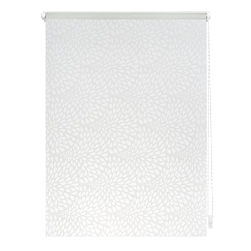 Lichtblick KRT.045.180.123 Rollo Klemmfix, ohne Bohren, blickdicht, Drops - Weiß Transparent 45 x 180 cm (B x L)
