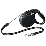 Hunde Roll-Leine. Bogdahn International Flexi New Klassik Hunde Rollleine (Medium/8m) (Schwarz)