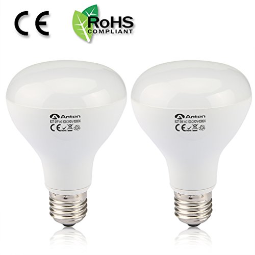2er Anten® 10 Jahren Garantie 9W E27 R80 800LM Weiß LED Birne 2700-3200K Ersatzlampe LED-Glühbirne für Tischlampe Kronleuchter Leuchtmittel & Birne [Energieklasse A+](Weiß)