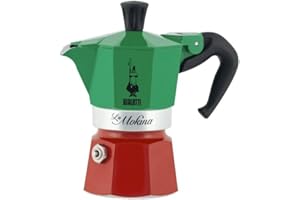 Bialetti La Mokina Cafetière pour 1/2 tasse Demi Tasse Drapeau Italien