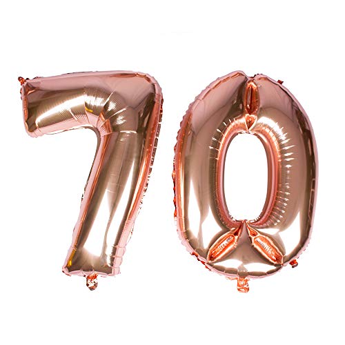 Globo gigante de oro rosa con número de número 40 '''Mylar Foil Numero Globos de helio Number 70