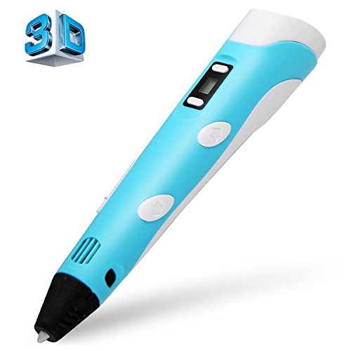 3D Druck Stift, Oxygentle OGP-2 3D Pen mit LCD Temperaturanzeige für 3D Zeichnungen zur Erstellung von dreidimensionalen Zeichnungen, Kunstwerken, Modellen, uvm. von Hand. Kompatibel mit 1,75 mm ABS und PLA Filament