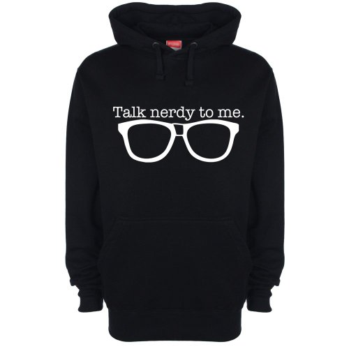 Art Hustle Talk Nerdy To Me Mens Womens Unisex Hoodie (L, Black)