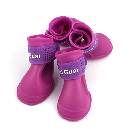 hunpta-Dog-Candy-Colors-Boots-Waterproof-Rubber-Pet-Rain-Shoes-Booties