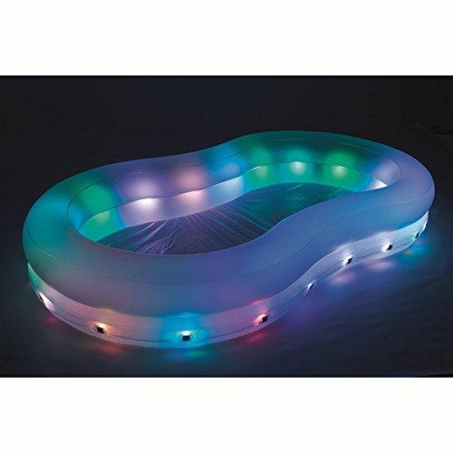 VARILANDO LED-Garten-Pool Planschbecken beleuchteter aufblasbarer Gartenpool 280cm