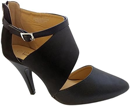 LADIES HIGH HEEL DEMI SUEDE CLOSED TOE ANKLE STRAP BUCKLE MONO SHOES WOMENS PARTY (5 UK / 38 EU)