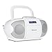 Produktbild auna BeeBerry DAB Boombox • CD-Radio • Boombox • Kassettenplayer • integrierter CD-Player • Kassettendeck • USB-Port • AUX • LCD • Stereo-Lautsprecher • Netz- / Batterie-Betrieb • Tragegriff • weiß