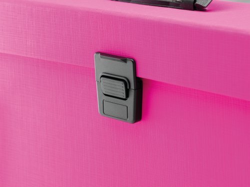 Rexel Joy - Caja de archivo extensible  385 x 125 x 250 mm  con 19 bolsillos separados   color rosa