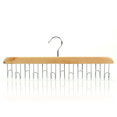 Naturfarbener Holz Gürtelbügel – 12 Haken – Hangerworld - 2