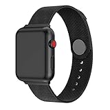 Modaworld Uhrenarmbänder für Apple Watch Series 4/3/2/1 38/40mm Ersatband, Doppelte Magnete Milanese Loop Mesh Edelstahl Metall Armband Uhrenarmband