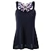 Produktbild MOIKA Damen Tank Tops, Lady Summer Butterfly Applizierte Sweetheart Neck Tank Top Ärmelloses Weste Shirt (L, Schwarz)