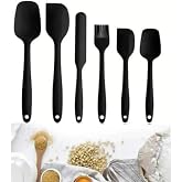 Smartizi 6'lı Siyah Yanmaz Yapışmaz Silikon Spatula ve Fır&ccedil;a Seti (En B&uuml;y&uuml;ğ&uuml; 27 cm) - &Ccedil;izmez Isıya Dayanıklı BPA İ&ccedil;ermeyen Mu